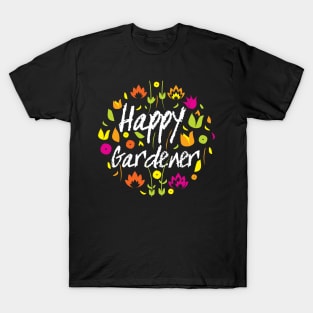 Happy Gardener Floral Decorative Theme T-Shirt